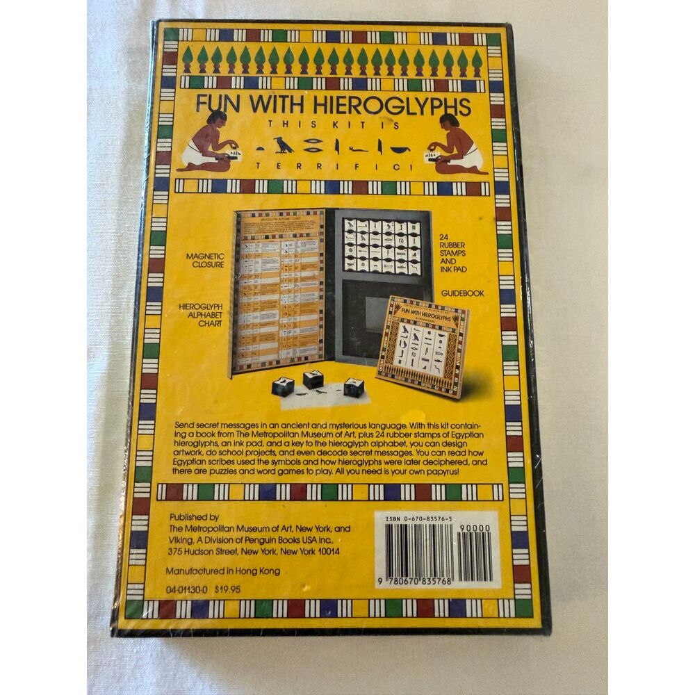 Sealed Fun with Hieroglyphs 24 Rubber Stamps Hieroglyph Guidebook Ink Pad